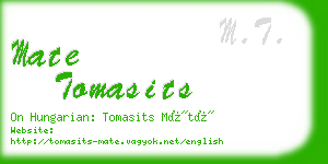 mate tomasits business card